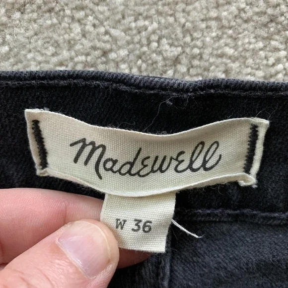 Madewell 9" Denim Shorts‎ in Everton Wash Mens 36 Black Raw Hem Summer Outdoor - Picture 3 of 12
